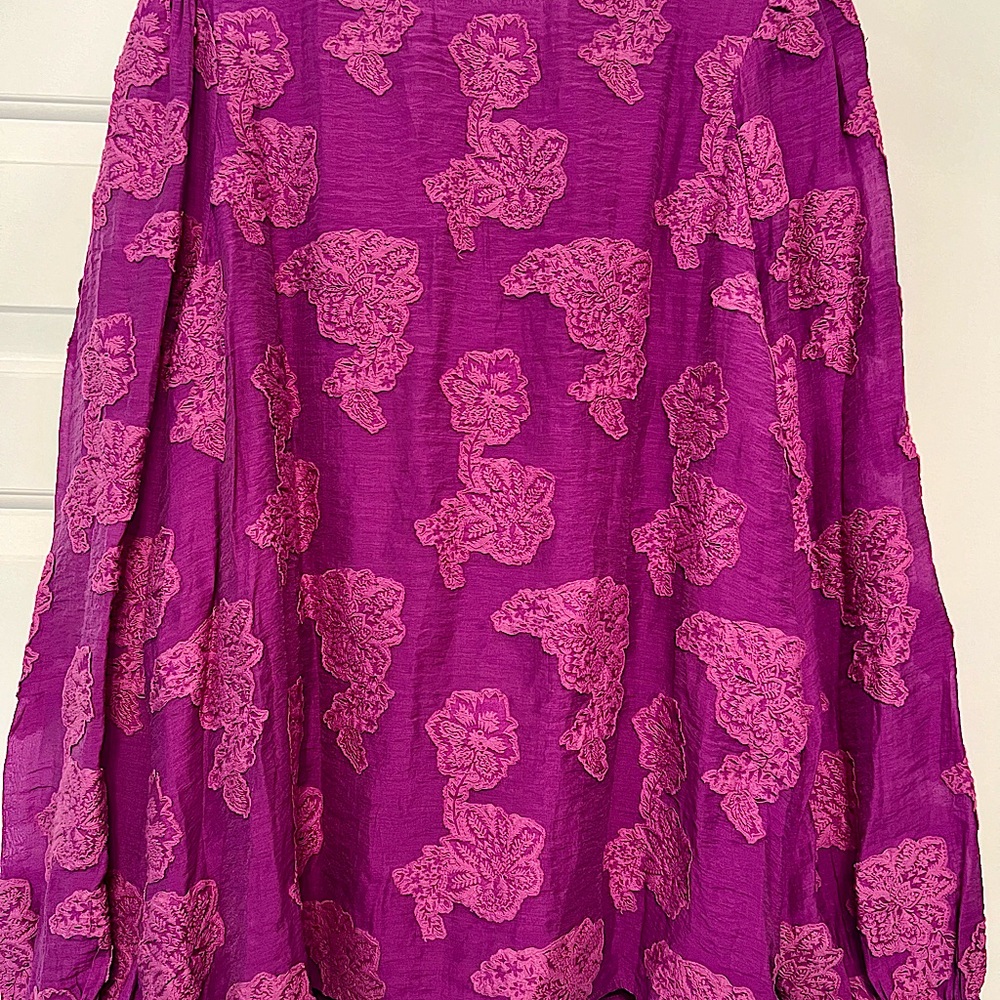 Bright purple Appliqué Boho Blouse by Loft - NWT - Picture 3 of 8